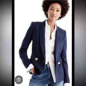 J CREW Dover Blazer Jacket NWOT Black 100% Wool Career G7102 Sz 12